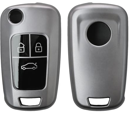 kwmobile Autoschlüssel Hülle kompatibel mit Opel 3-Tasten Klapp Autoschlüssel - Schlüsselhülle Silikon Cover - Schwarz matt Schwarz