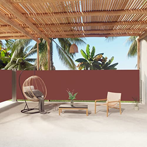 CIADAZ Seitenmarkise Ausziehbar, Windschutz Terrasse, Balkon Windschutz, Balkon Sichtschutz, Sichtschutz Zaun, Sichtschutzzaun, Markise Balkon, Sichtschutzwand, Braun 160x1000 cm