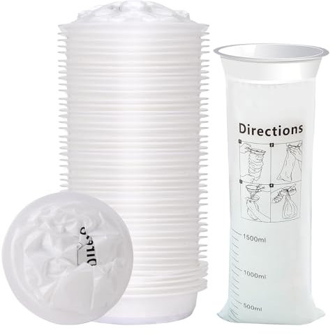 YiliYa Lot de 25 sacs à cracher avec embout buccal - Sac à rot pour voiture - Sac à biche de voyage - Sac à bicher avec anneau - Grande capacité - 1000 ml - Pour enfants et adultes - Blanc, z