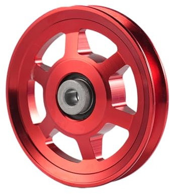 Ezweiji Puleggia di ribaltamento, in lega di alluminio, per fitness, attrezzi da fitness, ricambio per attrezzi sportivi, sistemi a rulli del garage (rosso, 88-90 mm)