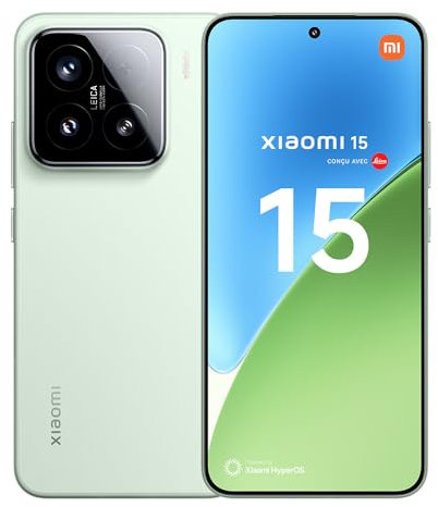 Xiaomi 15 (Smartphone), 12+512GB, Verde, Lenti Leica Summilux, Fotocamera principale Leica da 50MP, Batteria da 5.240mAh, Ricarica HyperCharge da 90W, Xiaomi HyperAI (Caricabatterie non incluso)
