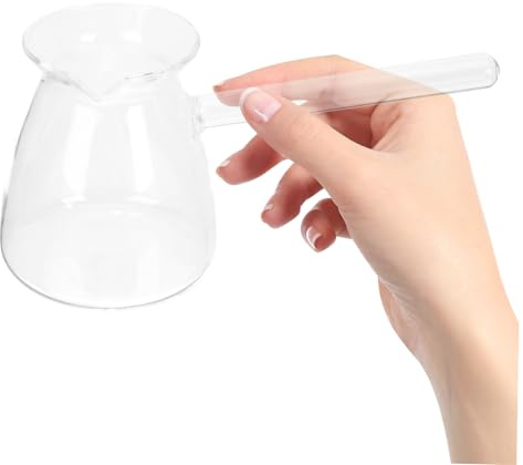 Bouilloire à Thé Vapeur en Verre Épaissi, Pot à Usage Domestique Rond | Résiste de 30 à 100 °c, Manche Épaissi, Sortie en V pour Verser Précision, Turkish Coffee Maker