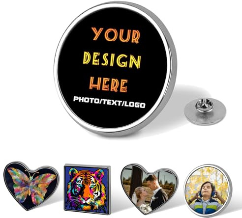 ZYHJJ Chapas Personalizadas,Insignia De Botón De Pin De Solapa con Botones De Foto Personalizados,Diseña Tus Propios Insignias con Foto/Texto/Logo,Decoración de Ropa Regalo DIY Mochila Accesorios