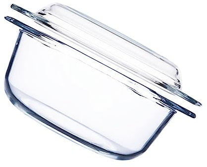 DINHEAROM Olla De Vidrio Templado Resistente Al Calor Con Tapa Recipiente Para Sopa y Horno Microondas Apta Para Cocinar y Limpiar Fácilmente