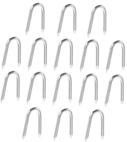 Ciieeo 200 Pièces Clous De Clôture Clous En Forme De u Pour Le Bois Pinces De Clôture En Treillis Métallique Clou D'escrime Joints D'agrafe De Paysage Vis De Clôture Silver Le Fer