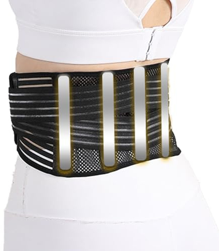 HPONEZJ Rückenbandage Unisex Mesh Rückenstützgürtel mit Metallstütze Taillengürtel Atmungsaktiv Rückenstütze Dünn Rückengurt Rücken Lendenwirbelsäule Stützgürtel für Sport Schmerzlinderung XL
