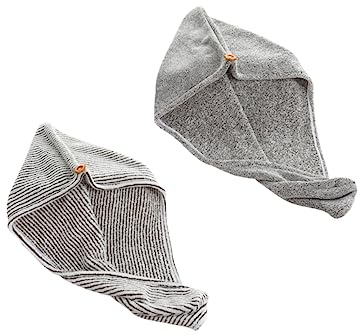 PACKOVE 2stücke Bambus Handtuch für Haare Schnelltrocknend und Saugfähig als Haartrockenhandtuch und Trockenhaube für Damen und Mädchen