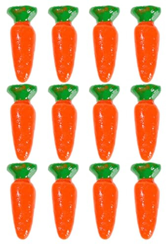 Ornement de Carottes Miniatures 12 Pièces en Résine, Forme Réaliste | Orange, Ne Se Déforme Pas Facilement, Effet Solide, pour Jardin et Supports Pédagogiques