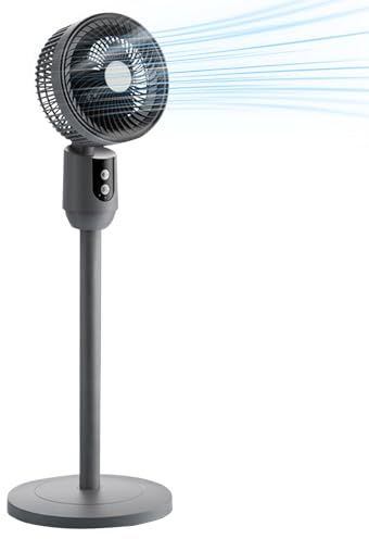 Ventilador de suelo oscilante - Ventilador de soporte ajustable para habitaciones | Altura ajustable del enfriador de aire | Ventilador oscilante de 3 velocidades para el hogar del dormitorio del