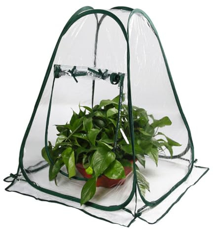 VNLCPX Mini Serra da Balcone, Tenda per Svernamento In PVC Trasparente Pop-Up 70 X 70 X 80 cm, Copertura Piante con Tenda Invernale per Balcone Verdure Fiori