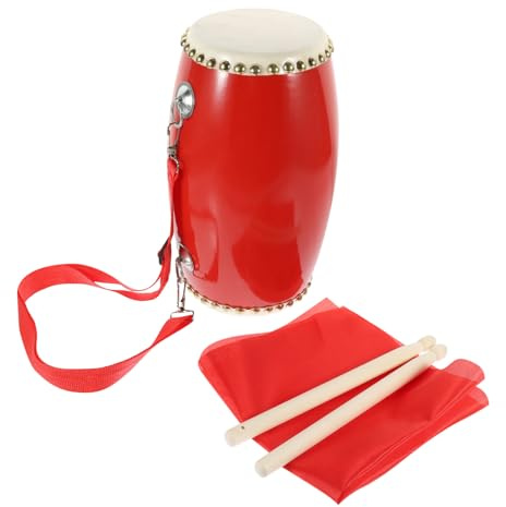 Juego de Cintura Chino 12cm para Danzas y Celebraciones | Pvc, Cowskin y Madera, Incluye Correa, Paño Cuadrado y Cinta de 3
