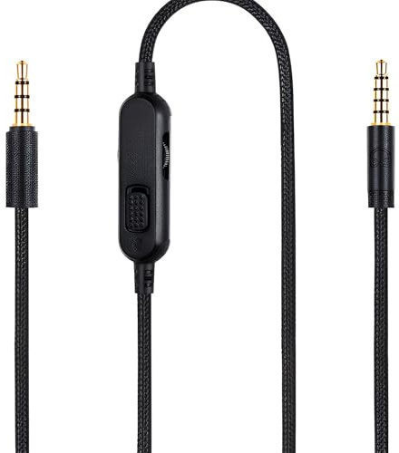 GEU 3,5mm Headset Kabel 2m für G433, G233, G Pro X mit Lautstärkeregler | 2m viel Bewegungsfreiheit für Gaming, Flexibel & robust für langes Gaming, Klaren Sound, Für alle 3,5 mm-Anschluss Headsets