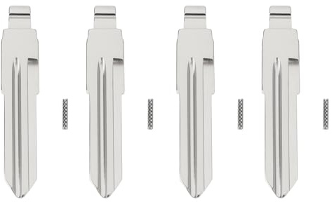 OTOTEC Lot de 4 Clés Pliantes à Goupille Fixe HU46 Compatible avec Opel Silver