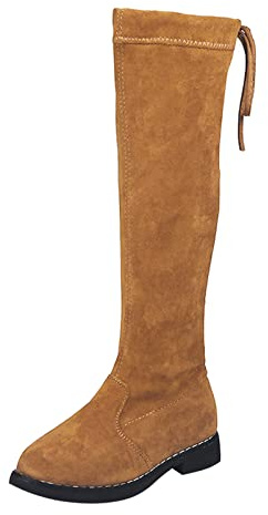 2026 - Botas de invierno para niñas, antideslizantes, transpirables, color piel, Brown, 36 EU