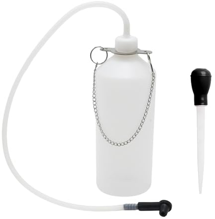 1L Bromsvätskebehållare,Bromsavfläktsflaska,Broms- Och Kopplingsvätska Blödningsflaska,Bromsluftare Med 65 cm Slang Och Gummiadapter Lämplig För De Flesta Ventilationsskruvar För Att Samla Bromsvätska