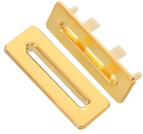 HONITANO 2 Pezzi Tappi Troppopieno Lavandino in Lega di Zinco Dorata Copertura Rettangolare per Foro Lavello Bagno e Cucina Facile Installazione Inserti Decorativi Resistenti