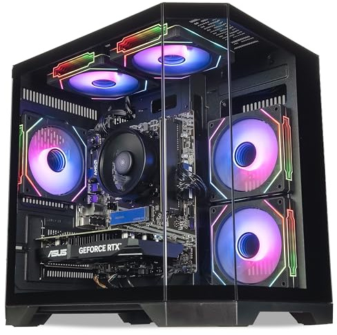 ionz Gaming PC - Desktop Computer, Ryzen 5 5600, NVIDIA RTX 5060,16GB RAM 1TB NVMe SSD, Windows 11, 650W 80+ PSU, WiFi, Black - APEX Mini | Black