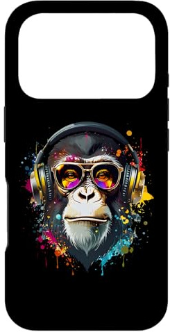 DJ Monkey avec Casque Techno Rave Disco Disco Jockey DJ Coque pour iPhone 17 Pro