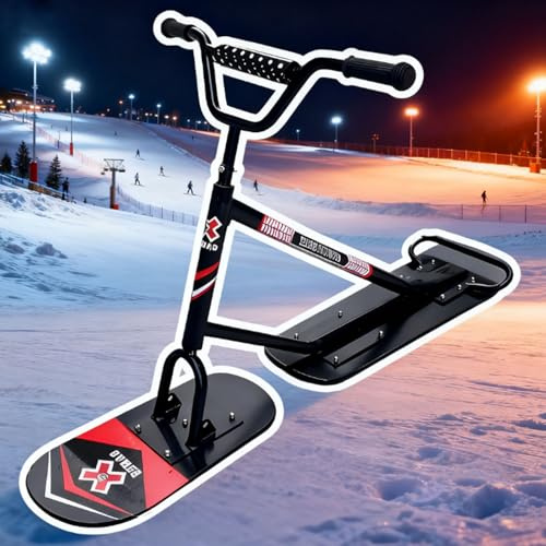 smafoseedding Doppelski-Schneescooter/Schlitten Für Erwachsene – Outdoor-Schneeskateboard/Skier Mit 360°-Drehung Und Robustem Rahmen, 150 Kg Traglast, Geländegängiges Schneemobil/Fahrrad TypeA