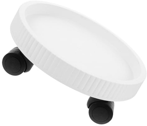 Ciieeo Plateau à roulettes pour Pots de Fleurs Blanc, Support Rond 250, Base Roulante Mobile avec 4 Roues Pivotantes 360°, pour Plantes D’intérieur et Jardinage Facile