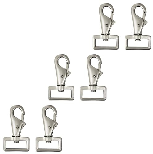 RL24 - Karabinerhaken für Decken – 6 Stück (3er Set) – 6 cm | Karabiner mit Drehgelenk – Wirbelkarabiner aus Metall – einfache & schnelle Handhabung – Schnappkarabiner