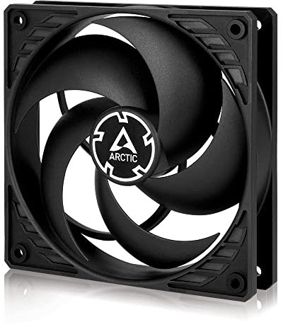 ARCTIC P12 Silent - 120 mm Ventola per PC molto Silenziosa, 0,08 Sone, Sistema Anti-Vibrante, Pressione Statica, Velocità 1050 RPM, 0,08 Sone - Nero