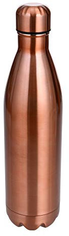 GRÄWE Edelstahl Isolierflasche, 750 ml, Kohlensäure geeignet, Thermoflasche mit Drehverschluss, Kupferfarbig