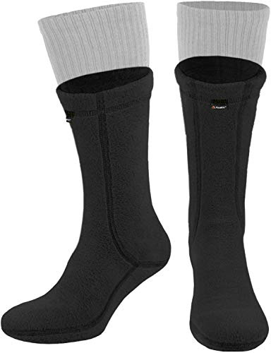 281Z Outdoor Warm 8 inch Boot Liner Socks - Military Tactical Hiking Sport - Polartec Fleece Winter Socks (X-Large, Black)