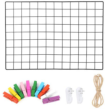 Roellgs 65cm * 45cm 1 black wrought iron decoration photo wall, multifunctional grid photo wall, wall decoration display stand, DIY decoration stand