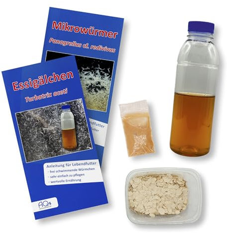 Lebendfutter - Zuchtansätze Essigälchen und Mikrowürmer mit Substrat - Lebendfutter für Jungfische und Futterspezialisten im Aquarium