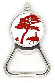 Flaschenöffner, Motiv: chinesischer Kuhbaum, aus Edelstahl, für Bierflaschen, Kronkorken