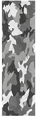 Vnurnrn Art Camouflage Grigio Bianco Nero Adesivo Grip Tape per Skateboard Nastro Griptape Adesivi Autoadesivi Carta Vetrata Antiscivolo No Bolle per Longboard Scooter