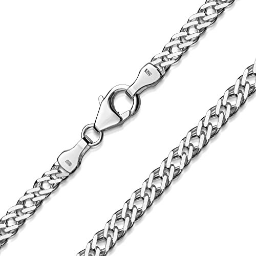 Materia Damen Kette Silber 925 - Panzerkette 50cm 4mm massiv rhodiniert K65-50