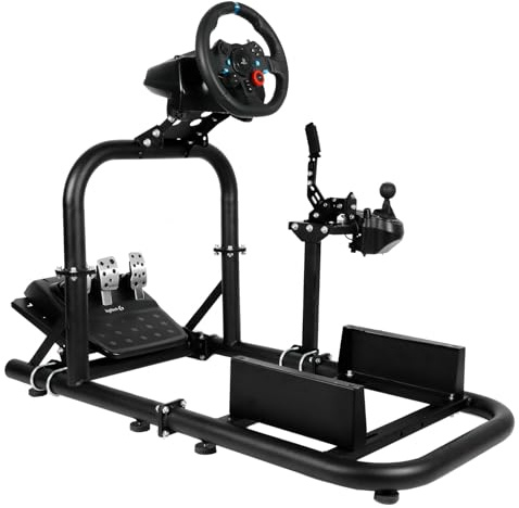 Anman G29 Racing Wheel stand With Double Gear shifter Mount Fits Logitech G25 G27 G920 G923 Foldable Gaming Steering Wheel Stand Support PC PS5 XBOX Without Pedal and Steering Wheel