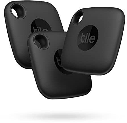 Tile Mate (2022) Bluetooth Item Finder, 3 Pack, 60m finding range, works with Alexa & Google Home, iOS & Android Compatible, Find your Keys, Remotes & More, Black