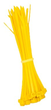 Kafton 50X Cable Ties Black Natural Colour Nylon Zip Tie Wraps (200mm x 4.8mm, Yellow)