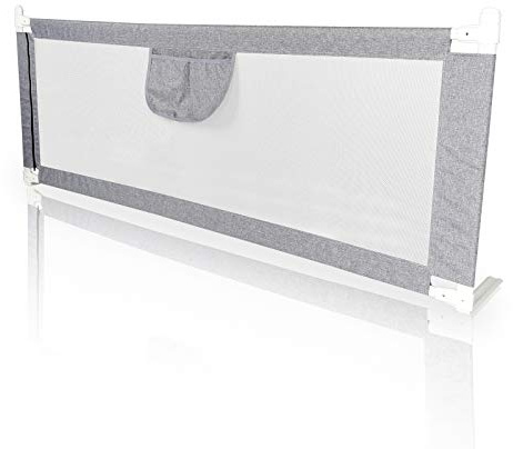 Herrselsam Griglia per letto per bambini (180 x 80 cm), protezione da cadute per bambini, con rete ariosa, facile da montare, sicura e regolabile in altezza