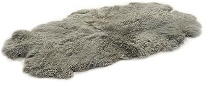 Cakla Lammfell Echt 200–190 cm x 110–120 cm aus Vier Ledern Genäht - Lammfell Teppich - 100% Bio - Schaffell Echt - Dekofell - Schafsfell Felle