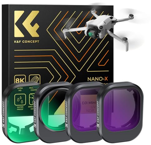 K&F Concept Mini 4 Pro Filterset,4 Stück CPL,UV,ND8, ND16 Filter Kompatibel mit DJI Mini 4 Pro, mit mehrfach beschichtete HD optisches Glas, Ultraleichter Plastik Rahmen