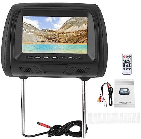 flexman Lecteur MP5 avec Appui Tête 7 1024 X 600 avec Support Réglable, Écran LCD RVB 12 V, Écran d'Appui Tête Pris en Charge MP3 AVI RMVB DIVX JPG JPGE Wma MP4
