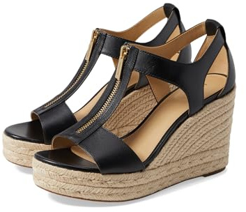 Michael Kors kvinnors Berkley Mid Espadrille kil sandal, Svart, 7
