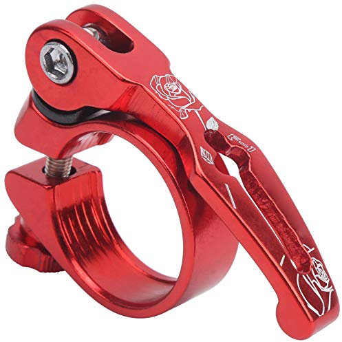 Gavigain 31.8MM Sattelstützenklemme, Fahrrad-Sattelklemme, Aluminiumlegierung Schnellspanner Mountainbike-Sattelstützenklemme (rot)