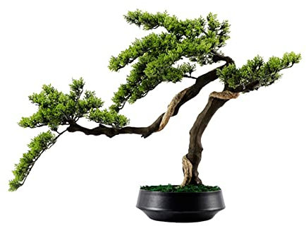 Künstlicher Bonsai-Baum Künstlicher Bonsai-Baum, 80 cm, Simulation Willkommenskiefer, Bonsai-Baum, Innen- und Wohnzimmer-Dekoration, künstliche Bonsai-Pflanze, grüner Kunstbaum, Keramik-Blumentopf Gef