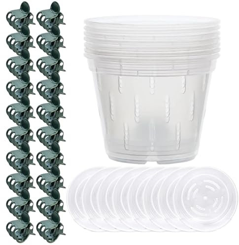 Nbhuiakl Macetas transparentes para orquídeas, Macetas transparentes para orquídeas, Macetas para orquídeas ventiladas, Macetas para orquídeas, Macetas para orquídeas con agujeros para jardines