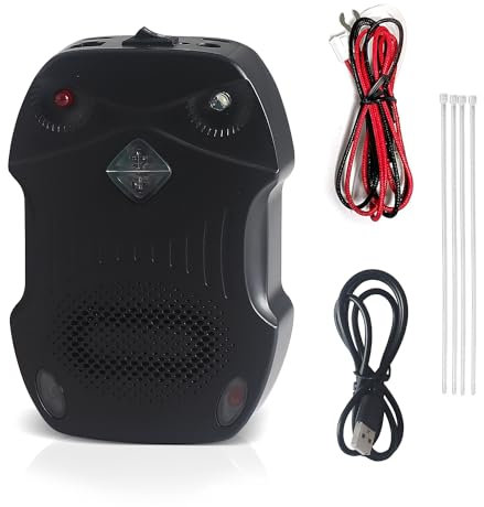 Shkalacar Repellente Martore Auto, Auto sotto Il Cofano Repellente con Luce stroboscopica a LED Allarme Suono Supporto 2 modalità di Lavoro 3 metodi di Alimentazione per Bagagliaio di un'auto RV