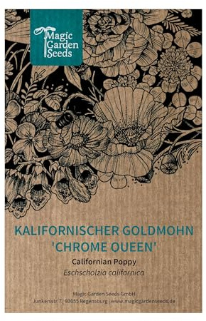 Kalifornischer Goldmohn 'Chrome Queen' (Eschscholzia californica) 300 Samen Schlafmützchen einjähriger Dauerblüher unkomplizierte Sommer-Blume