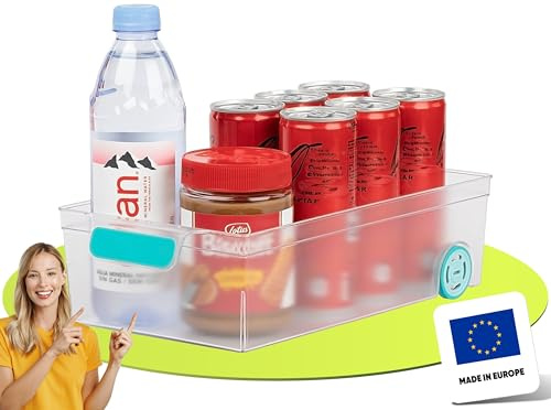 uandu Kühlschrank Organizer - Stapelbar, Küchen Aufbewahrung & Organisation, Soft Touch Griff, Nicht schlafendes Rad
