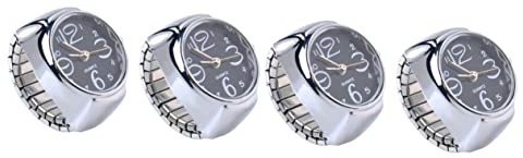 SAFIGLE 4 Stück Ringuhr für Damen Watches uhrenwender the Watch Appel s Ring. Herren Digitalen Frauen en Valentinsring Herren Mini- en Black