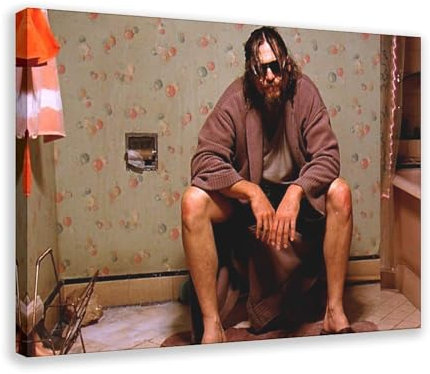 The Big Lebowski Filmposter für Badezimmer, Toilette, Leinwand, Schlafzimmer, Dekoration, Sportlandschaft, Büro, Raumdekoration, Geschenk, Rahmen-Stil, 20 x 30 cm