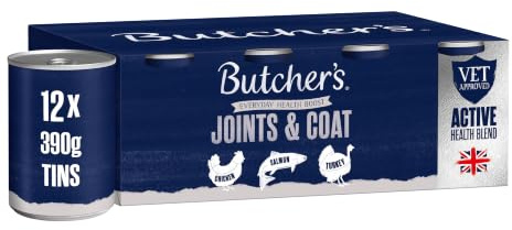 Butcher's Complete Wet Can Grain Free Hypoallergenic Adult Dog Food Joint & Coat Pack 12x390g - Chicken, Salmon & Turkey